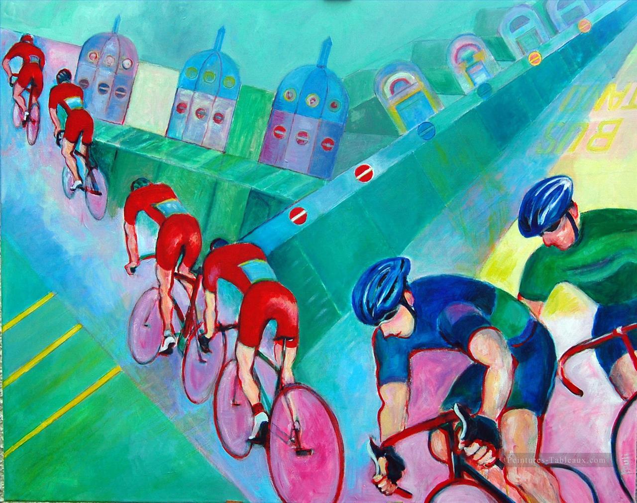 cyclistes rouges smithfield impressionniste Peintures à l'huile